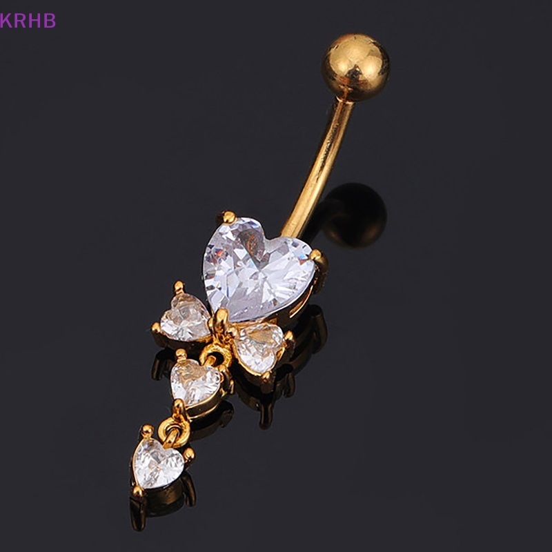 Khuyên Rốn Đính Đá Zircon Hình Trái Tim Thời Trang Cho Nữ Mới