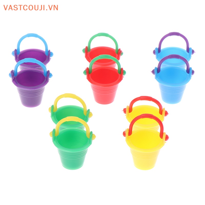 Set 2 Xô Nước Mini Tỉ Lệ 1 / 12 Dùng Để Trang Trí Nhà Búp Bê