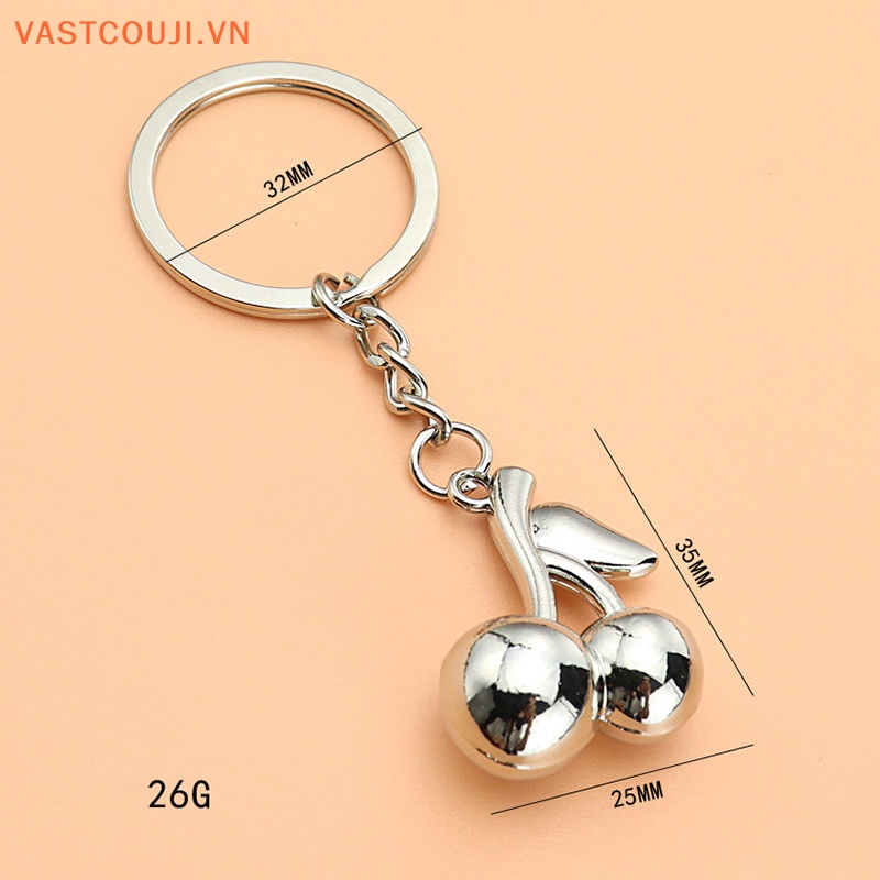 Móc Khóa Hình Trái Cherry Bằng Kim Loại Thời Trang