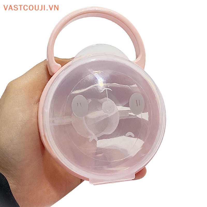 Núm Vú Giả Trong Suốt Chống Bụi Có Tay Cầm Tiện Dụng Cho Bé