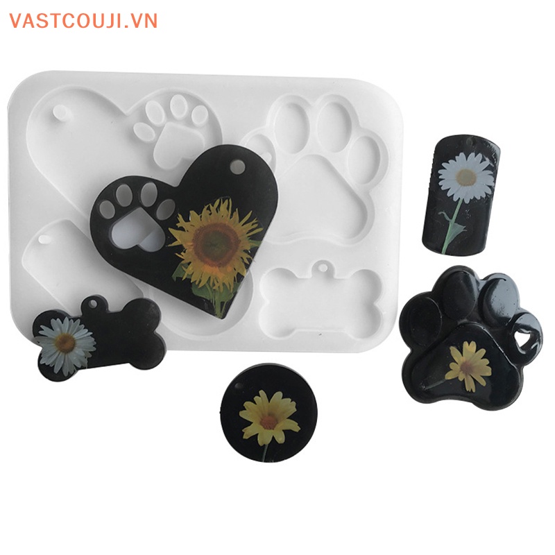 Khuôn Silicon Làm Móc Khóa / Mặt Dây Chuyền Hình Khúc Xương Cún VASTJI DIY