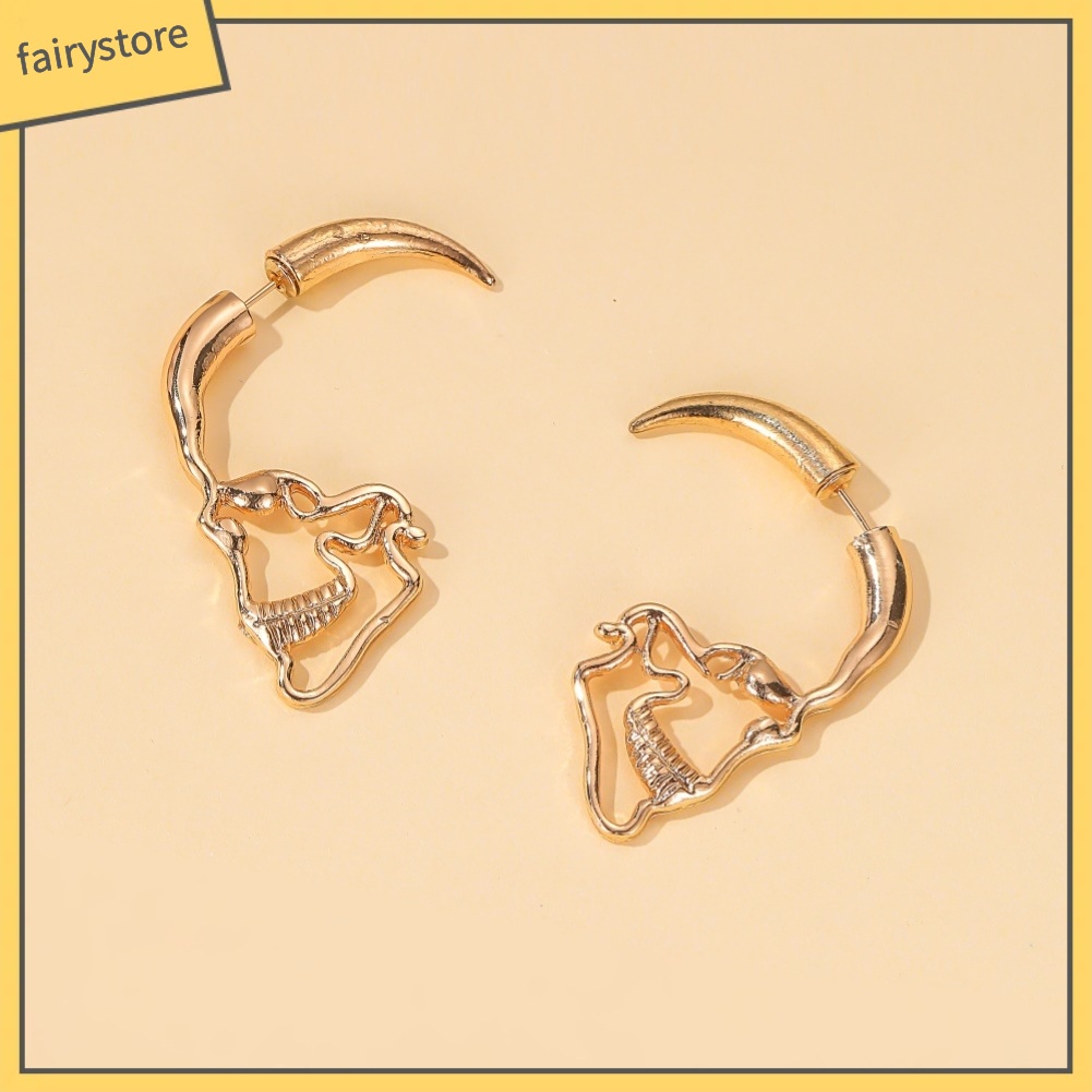 Bông Tai Hình Đầu Lâu Phong Cách Punk Cổ Điển Dành Cho Nữ