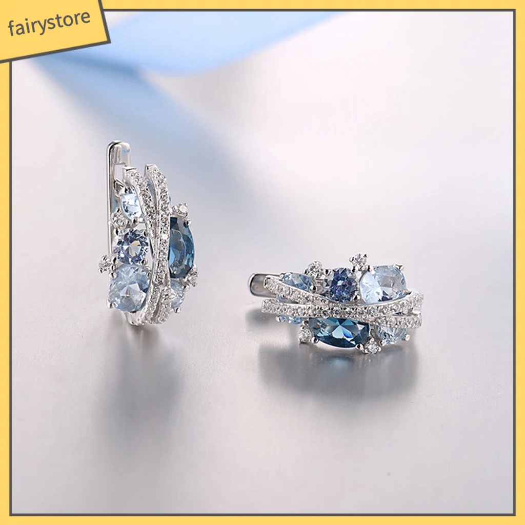 1 Đôi Bông Tai Hình Chữ X Hai Lớp Đính Đá Lấp Lánh Phong Cách Retro