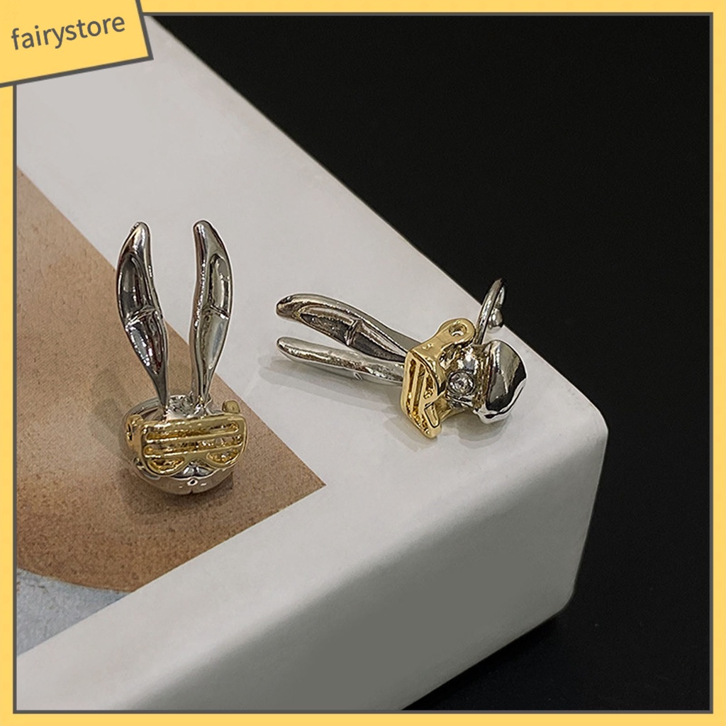 1 Đôi Khuyên Kẹp Vành Tai / Kính Mát Hình Thỏ Phong Cách Hip Hop Punk Thời Trang