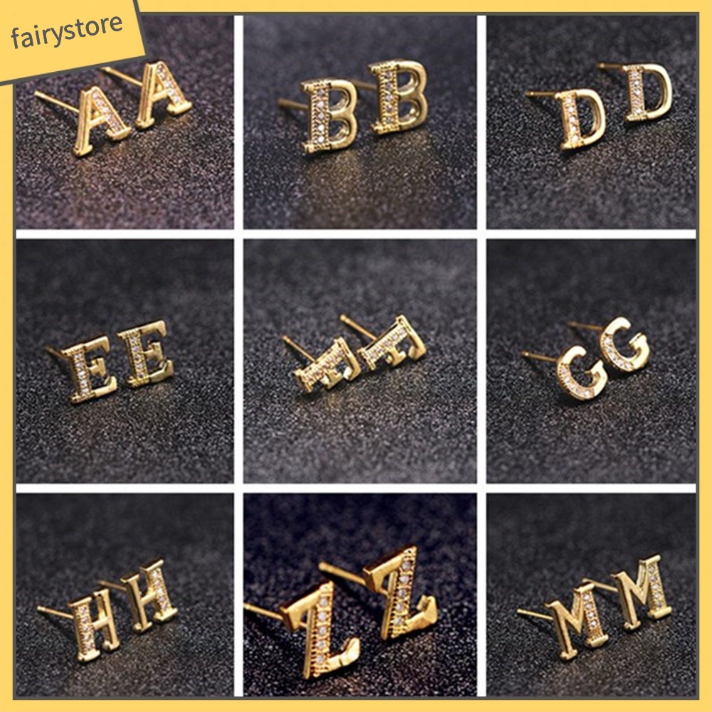 Bông Tai Hình 26 Chữ Cái Đính Đá Thời Trang Dành Cho Nữ