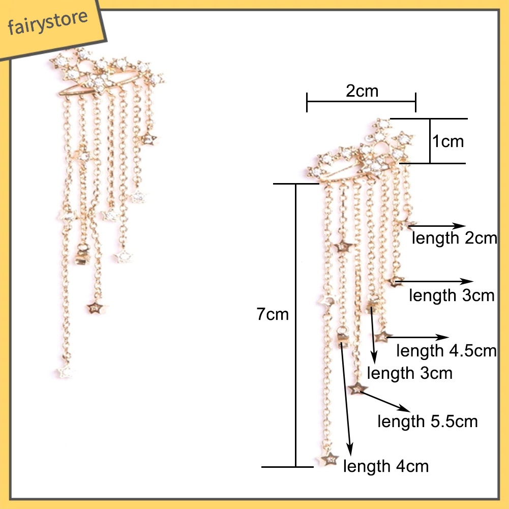 Khuyên Tai Tua Rua Hình Ngôi Sao Đính Đá Thời Trang Cho Nữ