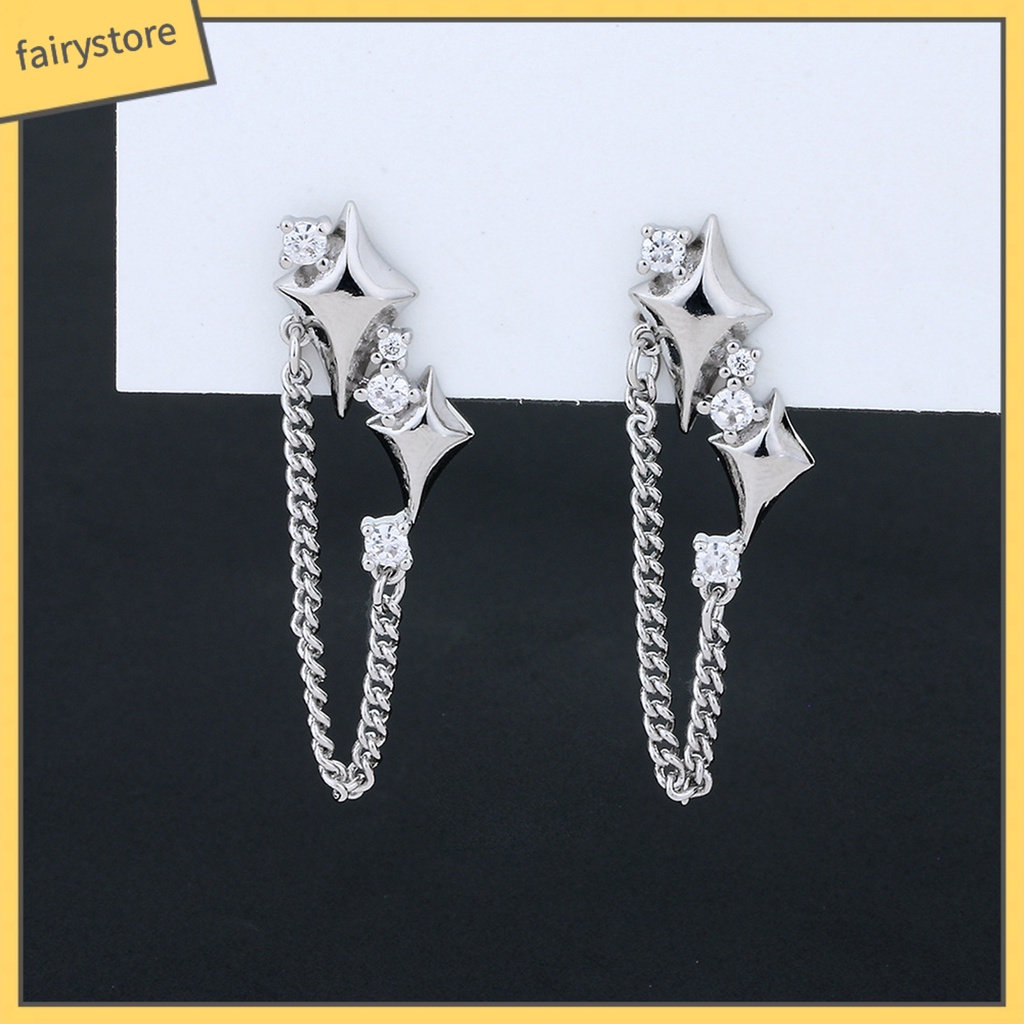 1 Bông Tai Dáng Dài Đính Đá Thời Trang Cho Nữ