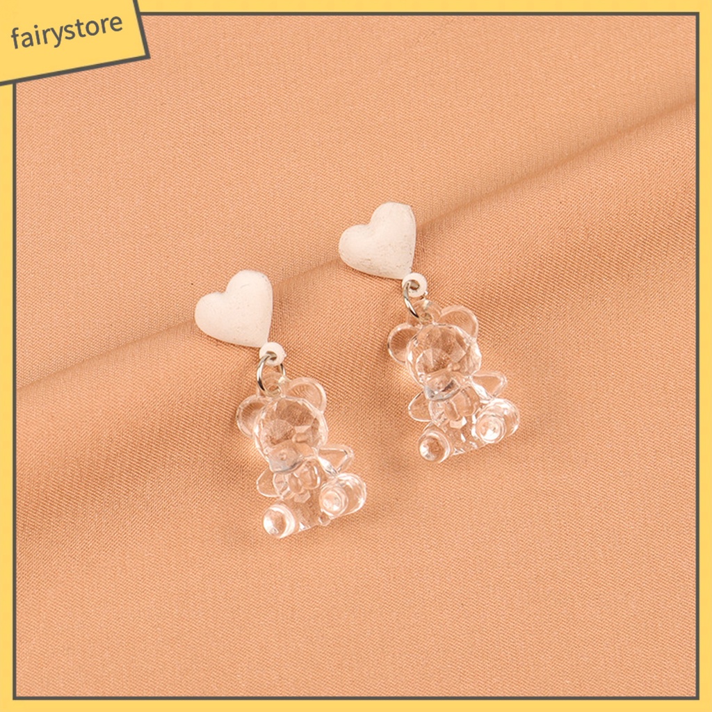 1 Đôi Bông Tai Hình Gấu Hoạt Hình Dễ Thương