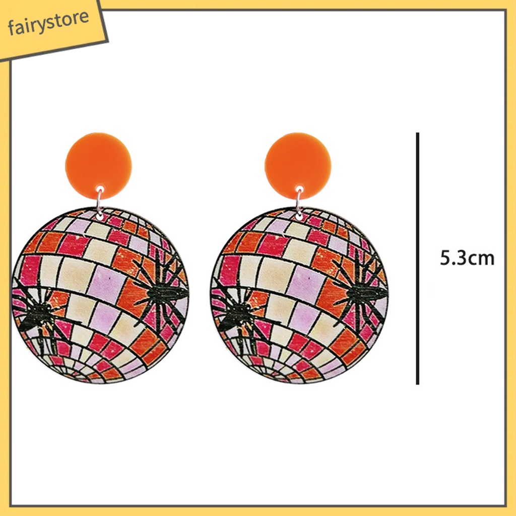 1 Đôi Bông Tai Hình Bí Ngô Hoạt Hình Phong Cách Vintage