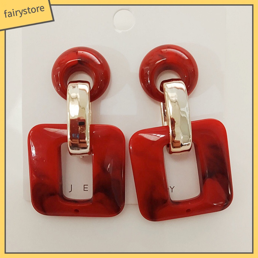 Bông Tai Hình Học Hình Vuông / Tròn Phong Cách Boho Thời Trang Cho Nữ