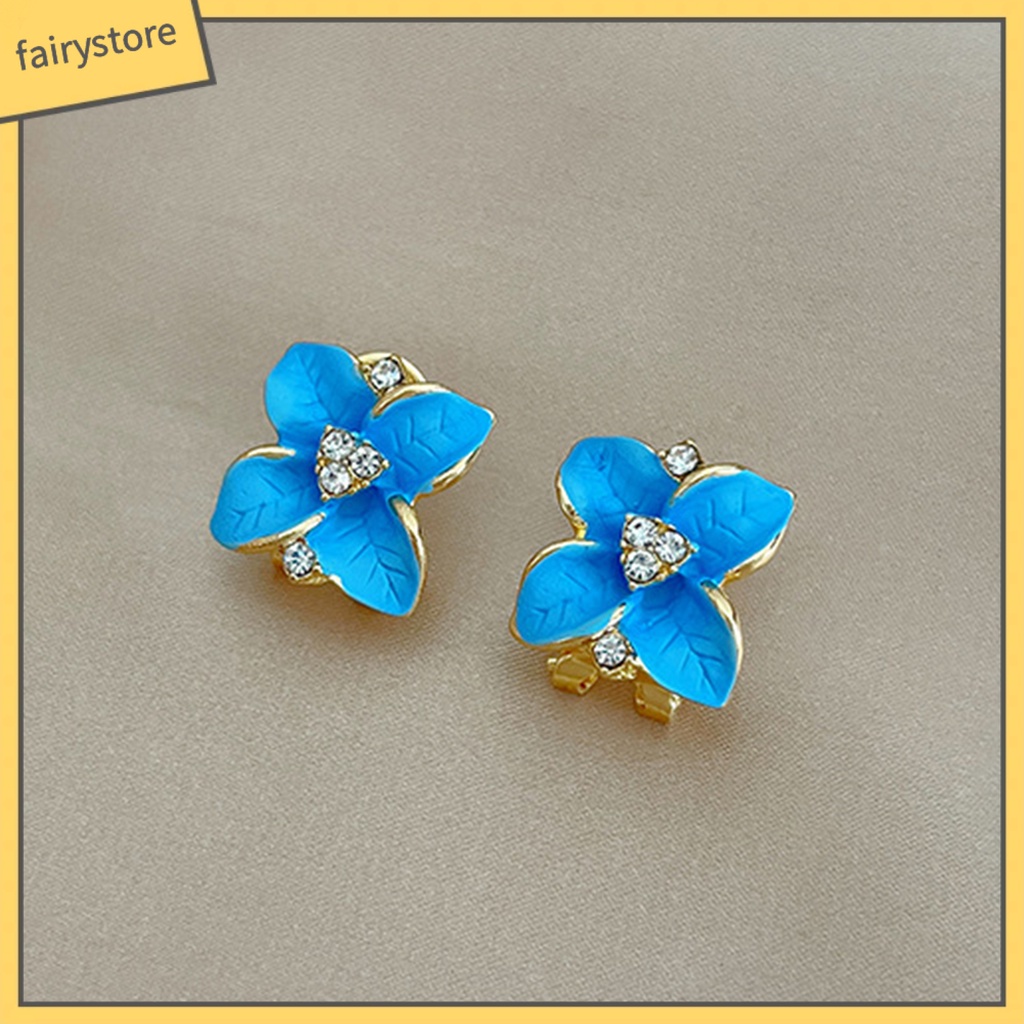 1 Đôi Bông Tai Hình Học Đính Đá Lấp Lánh Thời Trang Cho Nữ