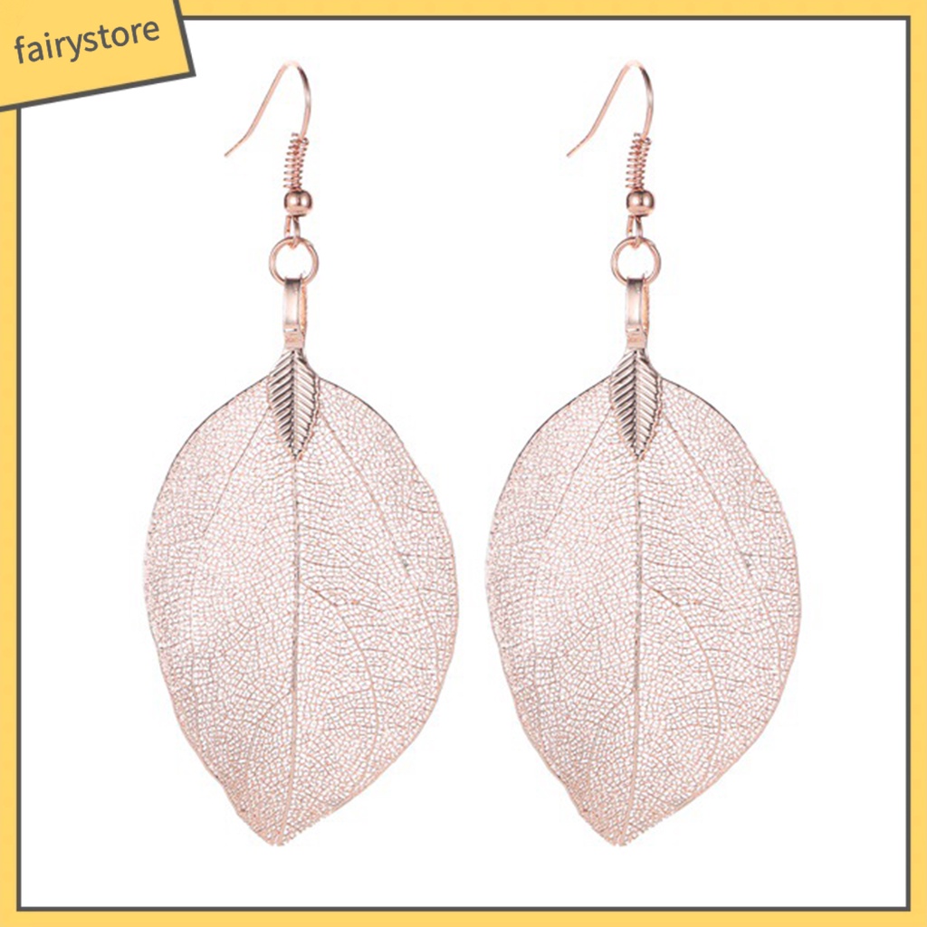1 Đôi Bông Tai Hình Chiếc Lá Bằng Thép Không Gỉ Dành Cho Nữ