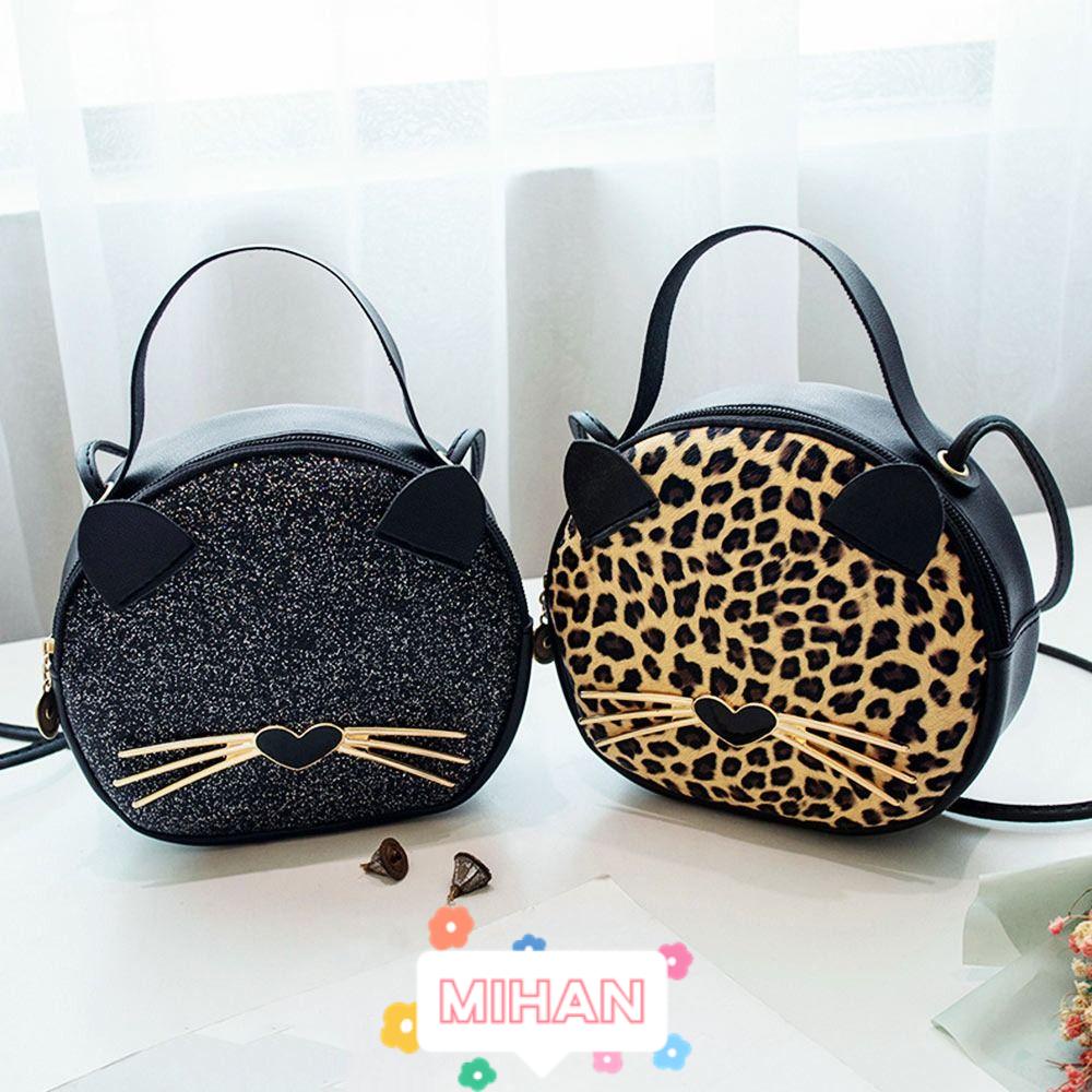 Túi Vuông Đeo Vai In Họa Tiết Mèo Hoạt Hình Cổ Điển MIHAN1