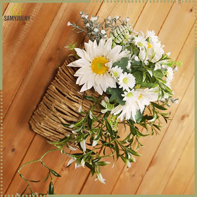 Giỏ Hoa Hướng Dương Nhân Tạo Treo Cửa Trước Trang Trí Nhà Cửa / Sân Vườn
