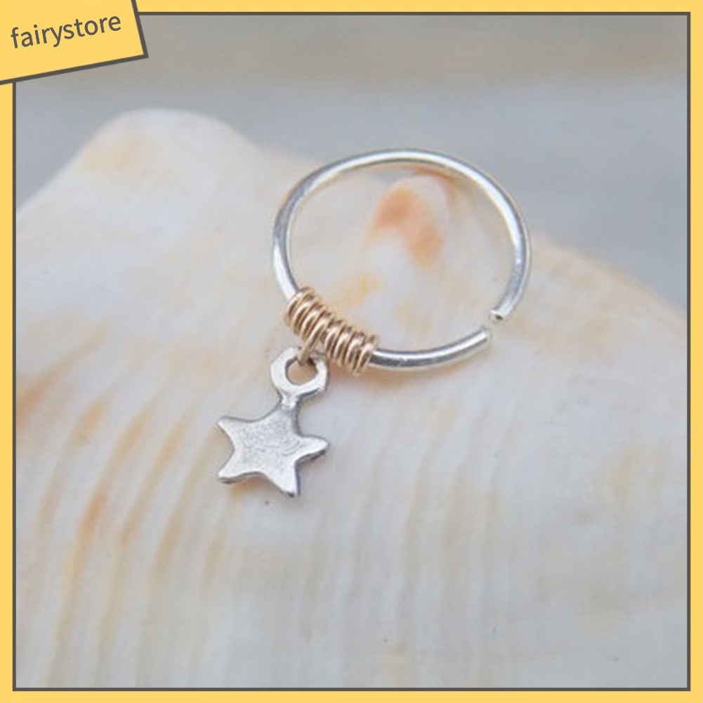 1 Khuyên Tai Tròn Đính Ngôi Sao Thời Trang