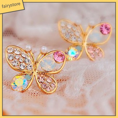 Bông Tai Hình Bướm Đính Đá Thời Trang Dành Cho Nữ