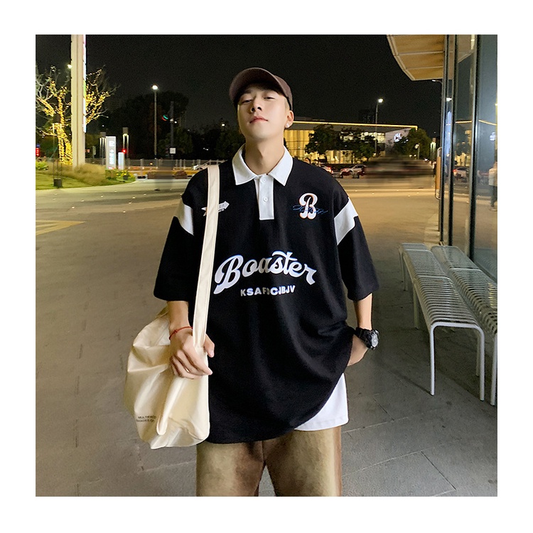 Áo Thun polo Ngắn Tay Dáng Rộng Thời Trang Mùa Hè Cá Tính Dành Cho Nam