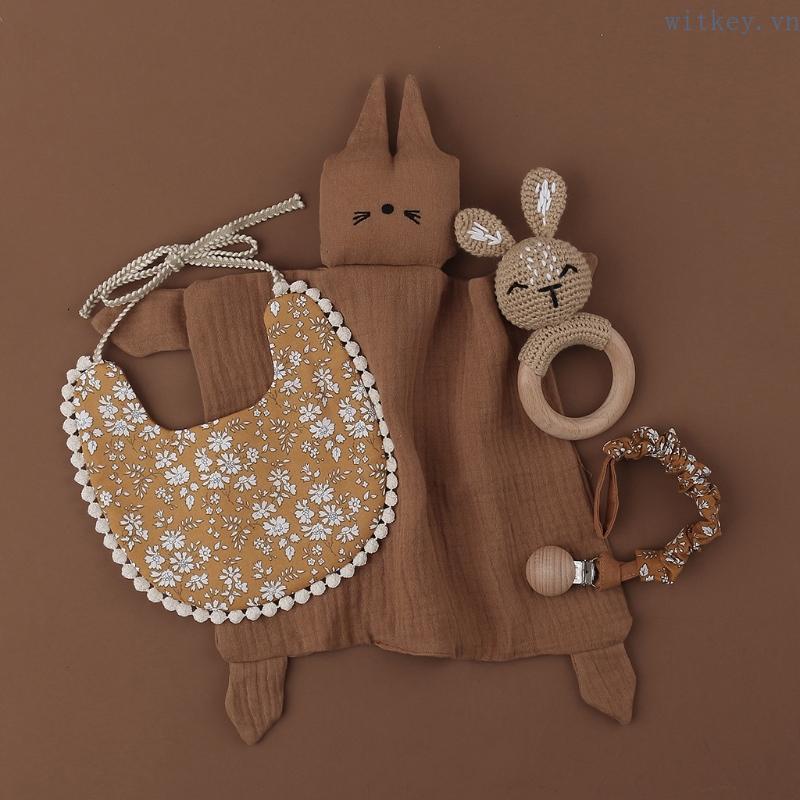 Set 4 Kẹp Khăn Yếm / Núm Vú Giả / Khăn Lau Nước Bọt Hỗ Trợ Chụp Ảnh