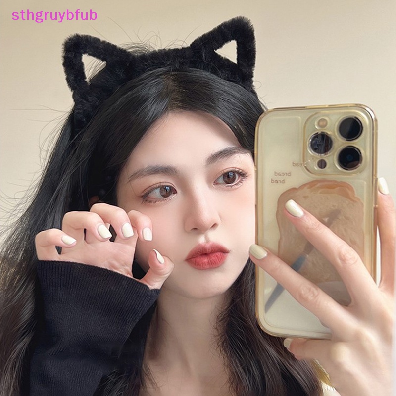 Băng Đô Cài Tóc Tai Mèo Bằng Lông Nhung Thời Trang Thu Đông Cho Nữ