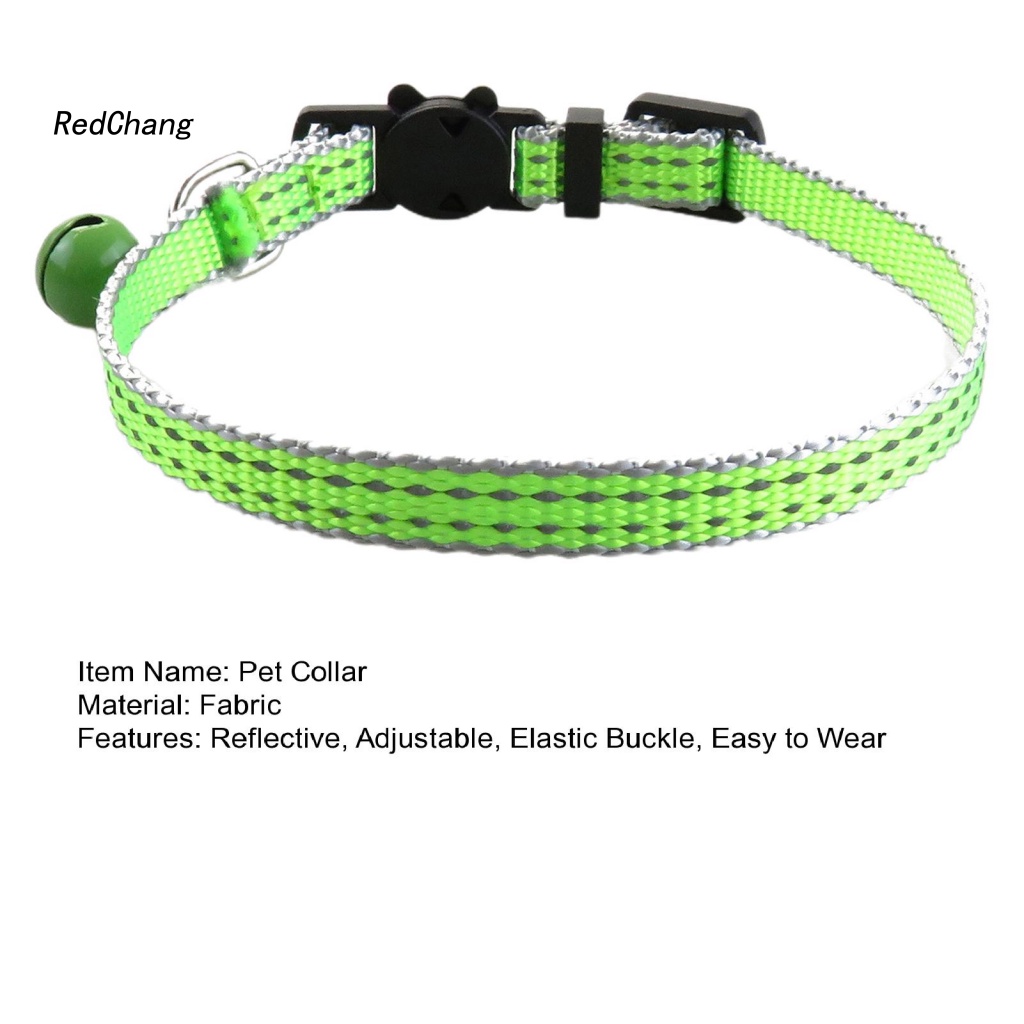 Rc ~ Vòng Cổ Thú Cưng Co Giãn Phản Quang Chống Cắn Dễ Điều Chỉnh Có Khóa Cài