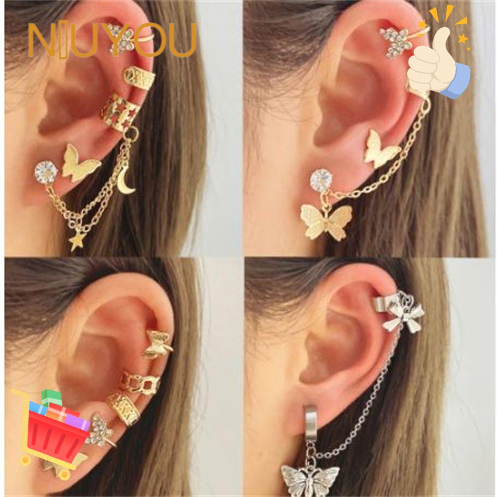 Bông Tai Dáng Dài Hình Bướm Lấp Lánh Quyến Rũ