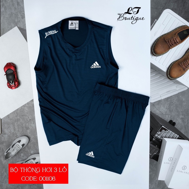 Bộ thể thao nam sát nách, bộ ba lỗ nam chất liệu vải thun thông hơi thoáng khí "có nhiều logo'