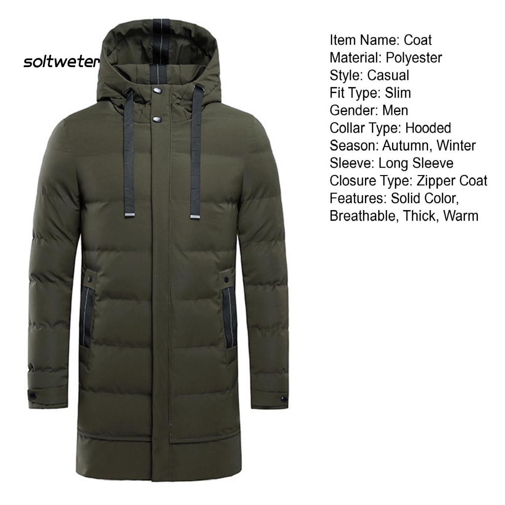 Áo Khoác Phao Cotton Tay Dài Có Mũ Trùm Và Dây Rút Thời Trang Thu Đông Cho Nam