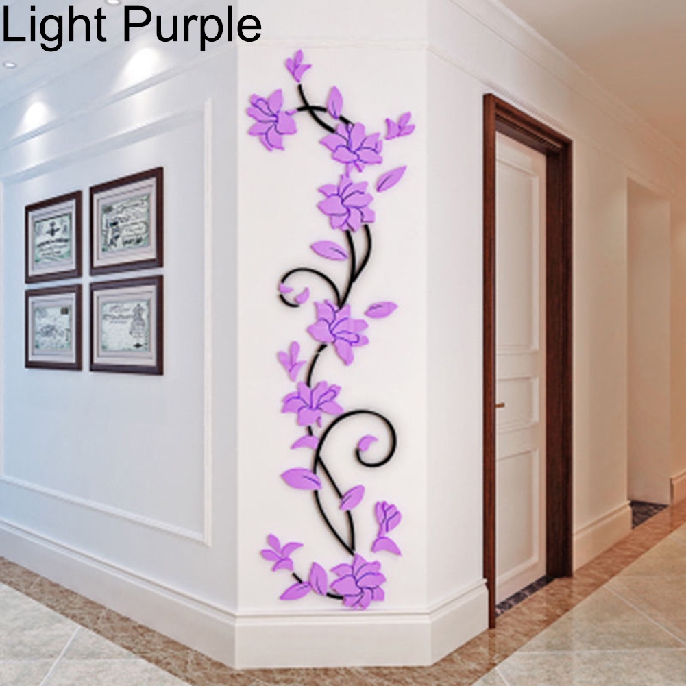 Miếng Dán Tường Trang Trí Hình Hoa Hồng 3D Lãng Mạn Bằng PVC Tháo Được