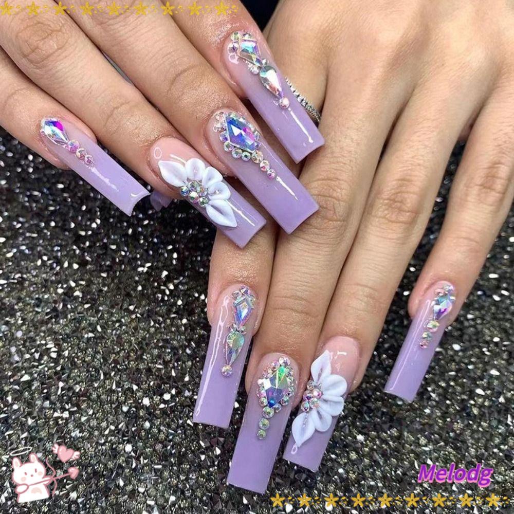 Set 24 Móng Tay Giả DIY Dạng Nhấn Chuyên Dụng Cho Múa Ba Lê