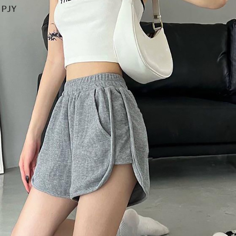 Quần Short Thể Thao Lưng Cao Ống Rộng Thời Trang Mùa Hè 2023 Cho Nữ PJ