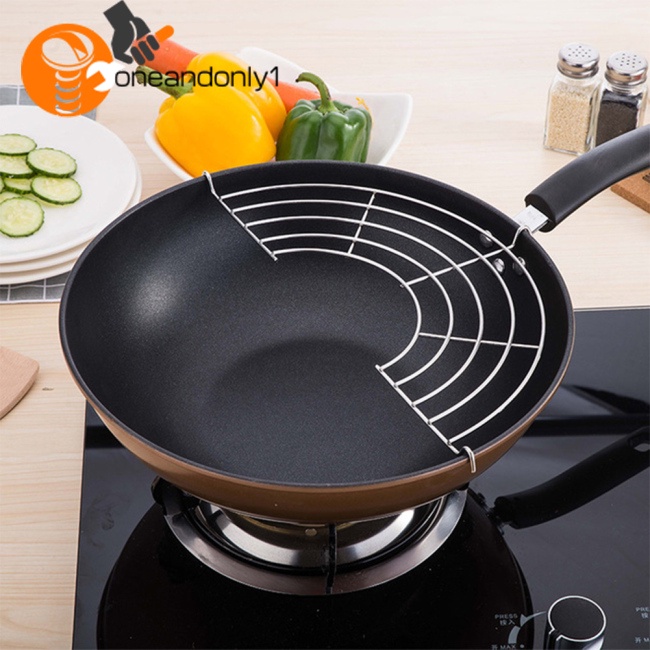 1 Giá Lọc Dầu Bằng Thép Không Gỉ Hình Bán Nguyệt Cách Nhiệt Tiện Dụng Cho Nhà Bếp