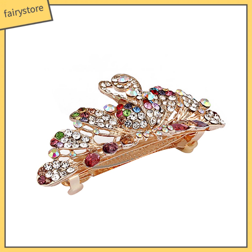 Kẹp Tóc Đính Đá Lấp Lánh Bằng Thép Không Gỉ Chống Trượt Trọng Lượng Nhẹ