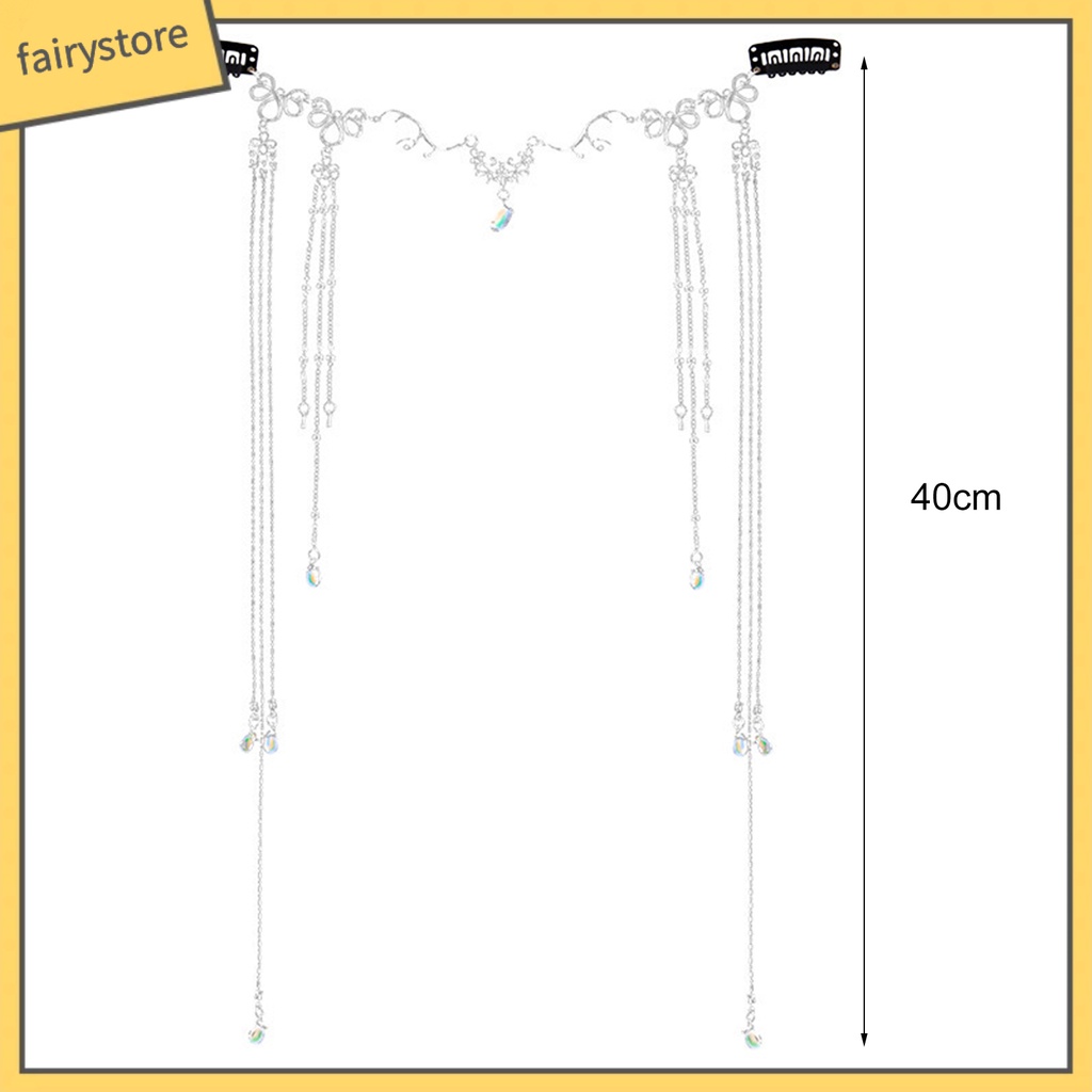 Cài Tóc Chuỗi Hạt Phối Tua Rua Phong Cách Cổ Điển Thanh Lịch Dành Cho Nữ