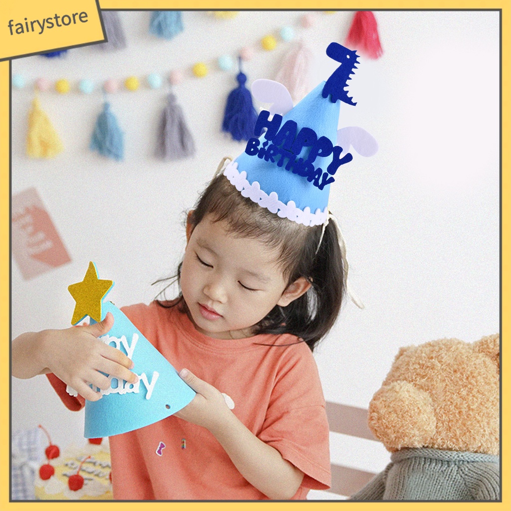 Mũ Sinh Nhật Bằng Vải Nỉ Màu Sắc Tươi Sáng Không Biến Dạng Cho Người Lớn Và Trẻ Em