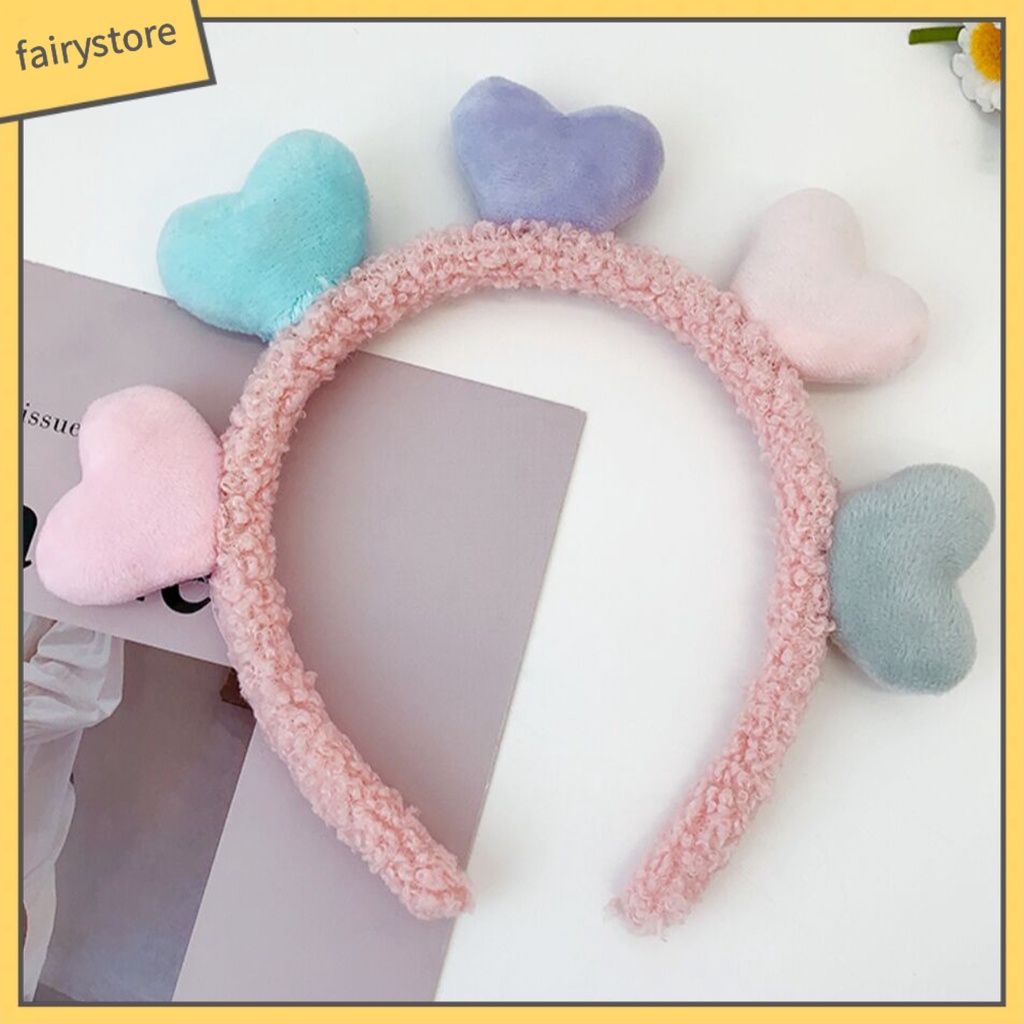 Băng Đô Nhung Mềm Mại Họa Tiết Trái Tim Nhiều Màu Sắc Cho Nữ