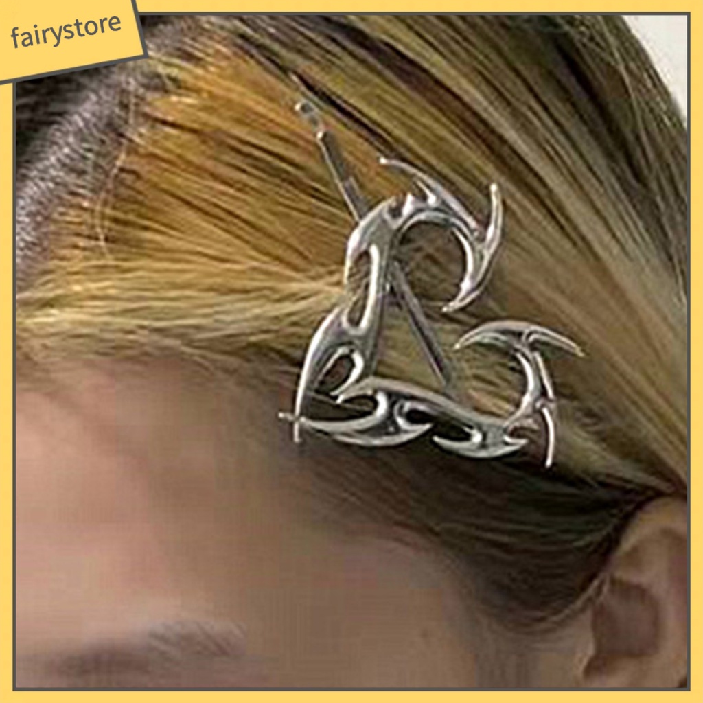 [FRO] Kẹp Tóc Dạng Phi Tiêu Hình Học Trái Tim Màu Bạc Phong Cách Hip Hop Cá Tính Tinh Tế Tốt Cho Cuộc Sống Hàng Ngày