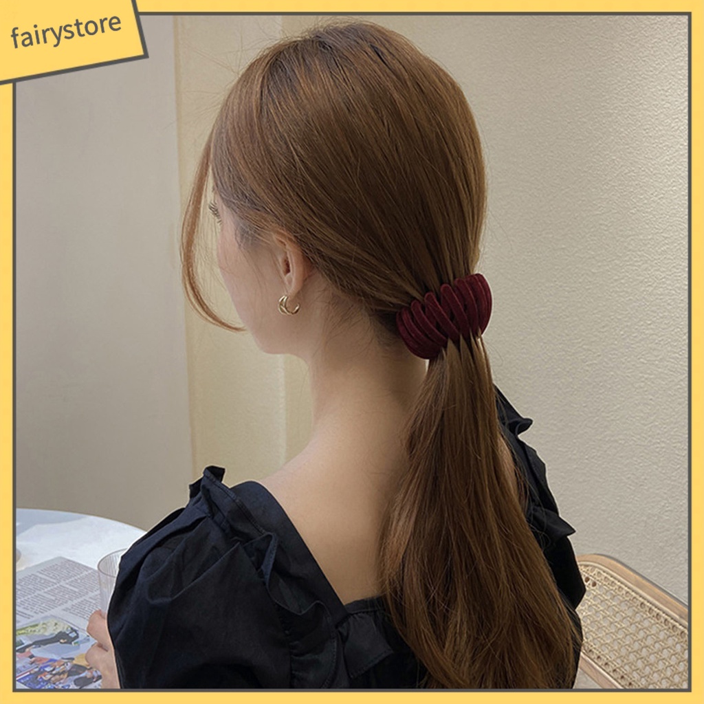 Kẹp Tóc Đuôi Ngựa Màu Trơn Không Đau Siêu Nhẹ Có Thể Tái Sử Dụng Giá Đỡ