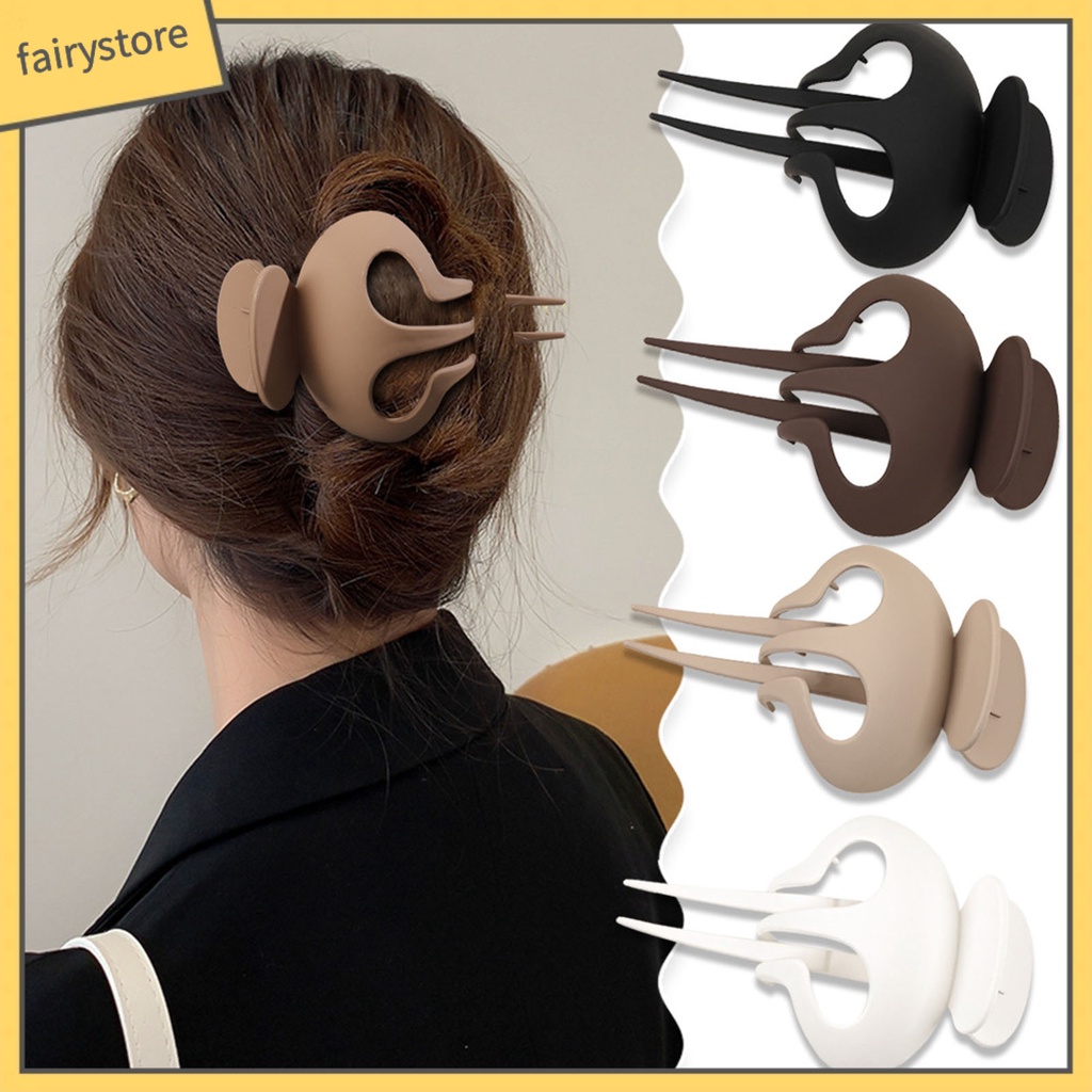 Kẹp Tóc Càng Cua Bằng Nhựa Siêu Nhẹ Màu Trơn Đơn Giản Thời Trang Cho Nữ