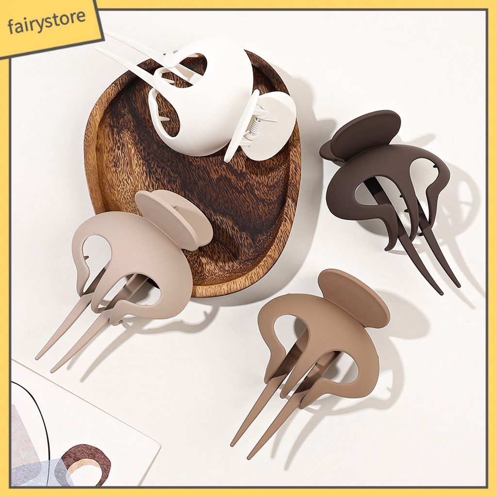 Kẹp Tóc Càng Cua Bằng Nhựa Siêu Nhẹ Màu Trơn Đơn Giản Thời Trang Cho Nữ