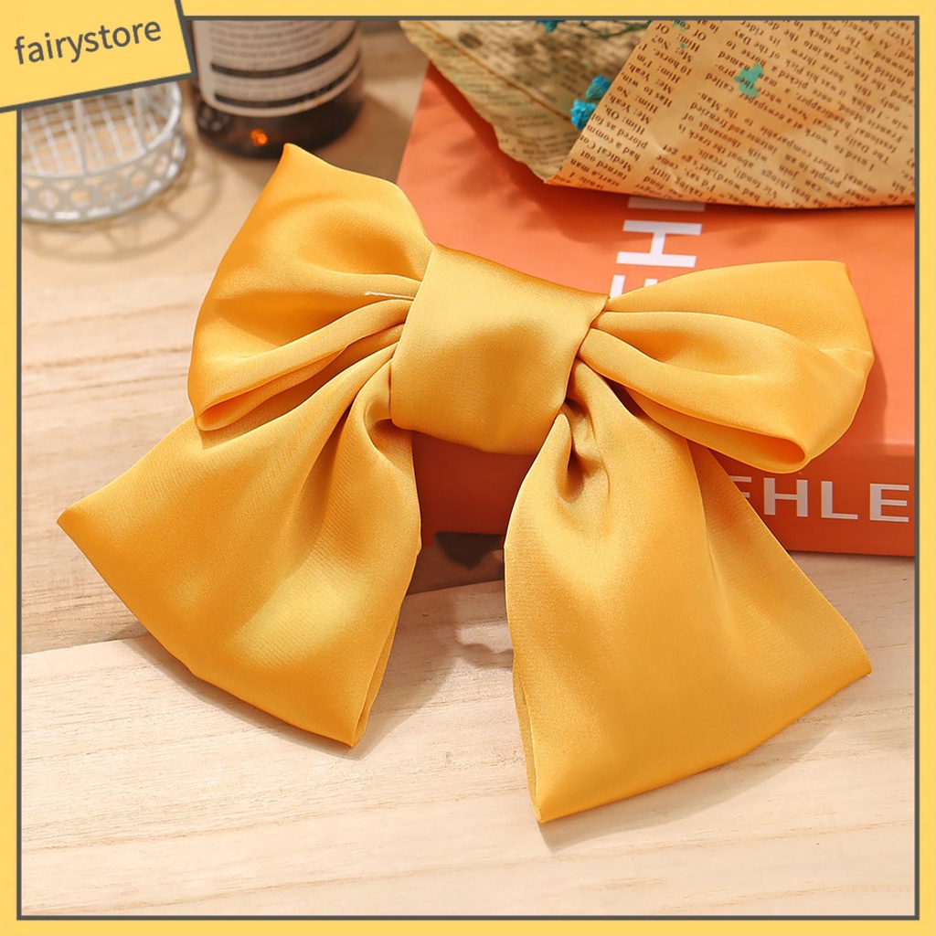 Kẹp Tóc Hình Nơ Co Giãn Màu Sắc Đơn Giản Cho Bé