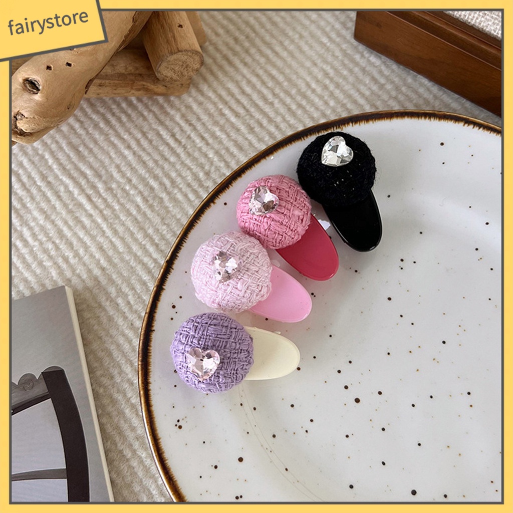 Kẹp Tóc Hình Nón Đính Đá Trái Tim Màu Sắc Ngọt Ngào Nhẹ Nhàng Chống Trượt Cho Nữ