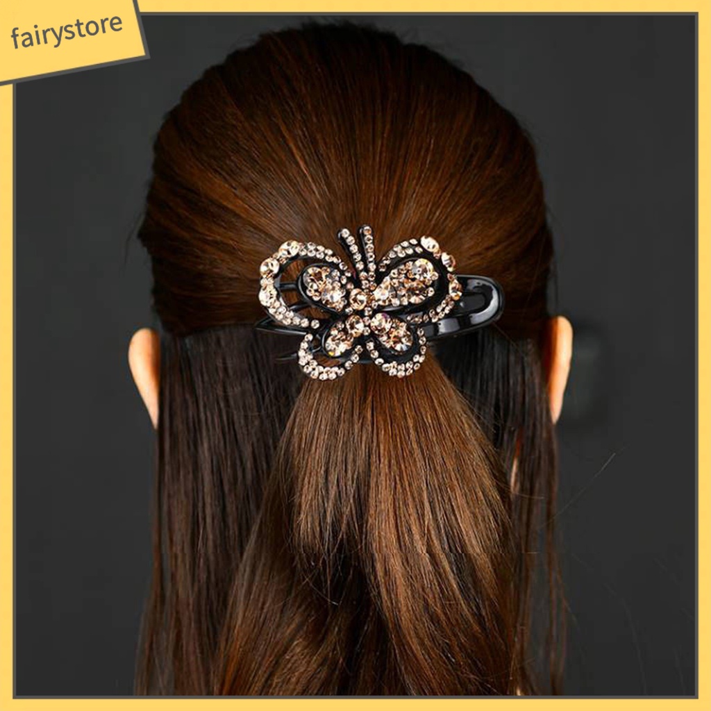 Kẹp Tóc Hình Bướm Đính Đá Chống Trượt Màu Sắc Tươi Sáng Ngọt Ngào