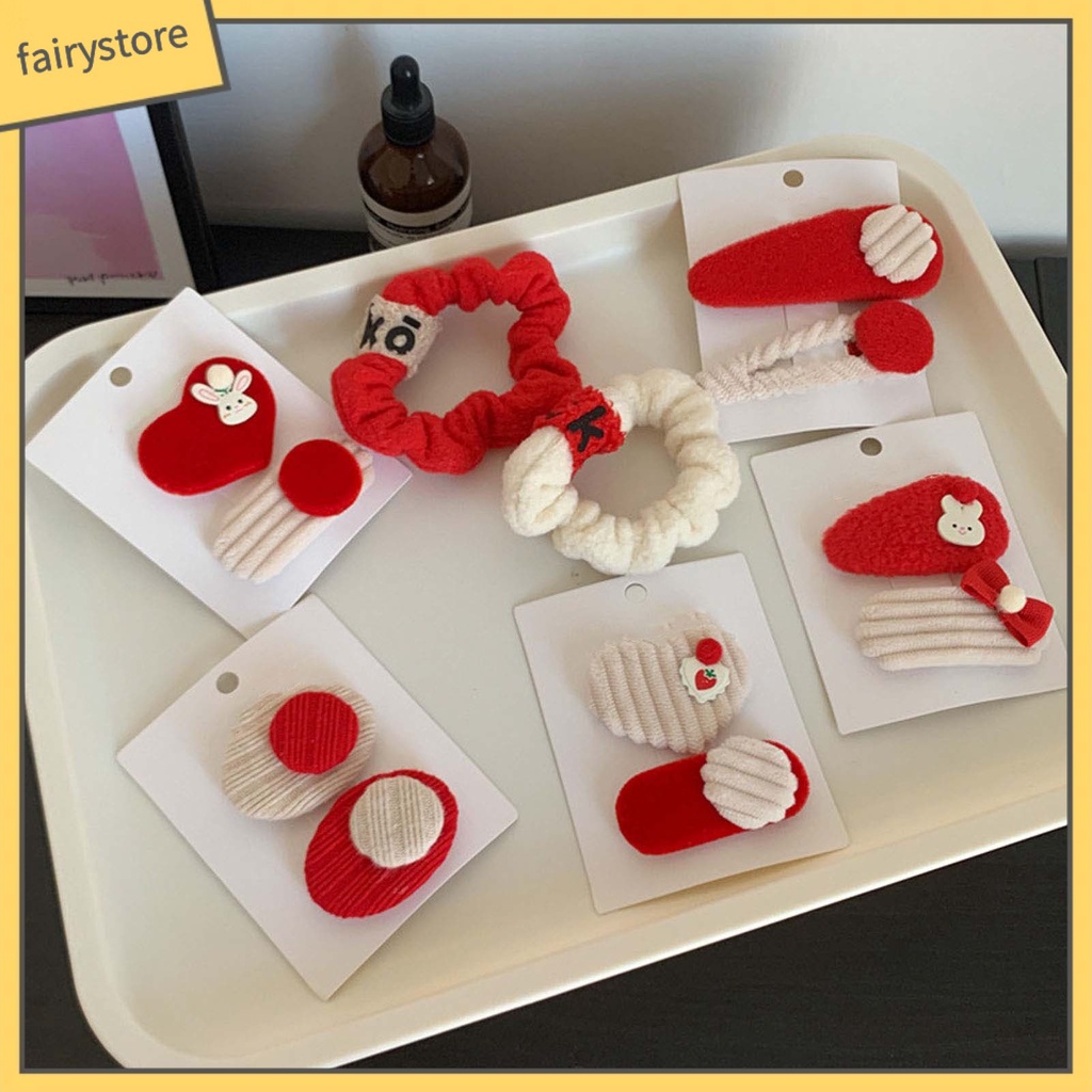 Bộ 1 / 2 Dây Cột Tóc Mềm Co Giãn Chống Trượt Hình Thỏ Hoạt Hình Cho Nữ