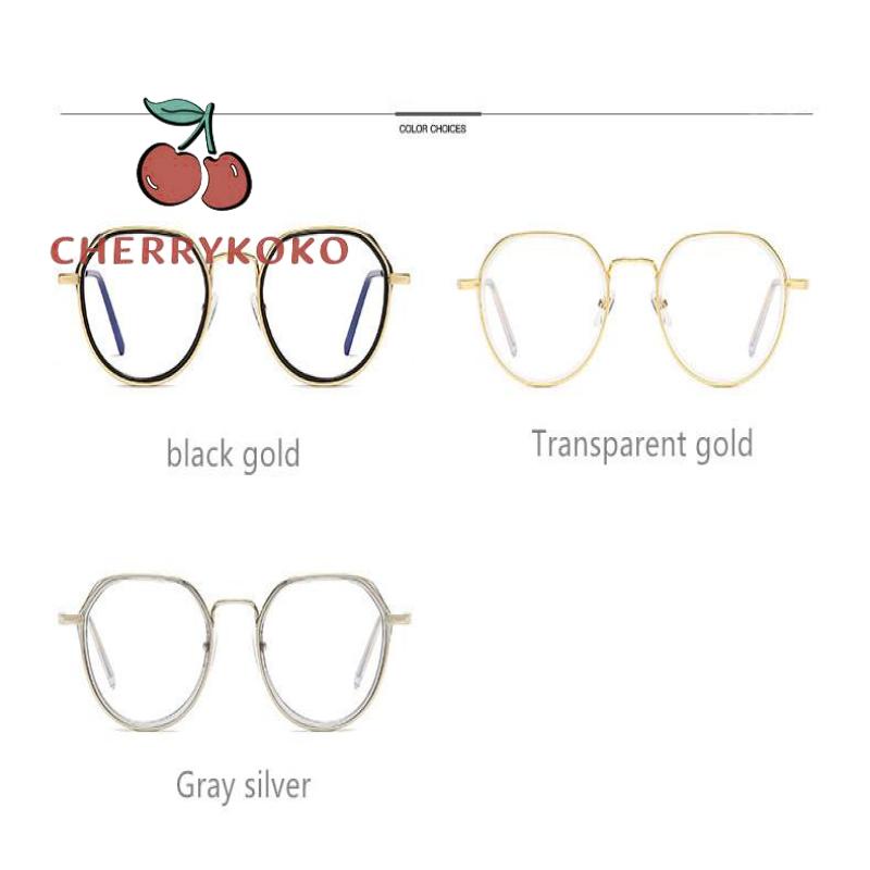 🍒🍒CHERRYKOKO Mắt kính gọng kim loại chống ánh sáng xanh thời trang dành cho nữ