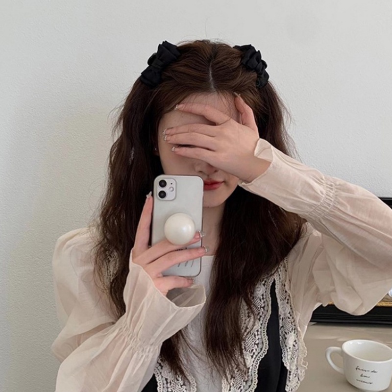 Kẹp Tóc Nơ Màu Đen Bằng Nhung Phong Cách Vintage Dành Cho Nữ