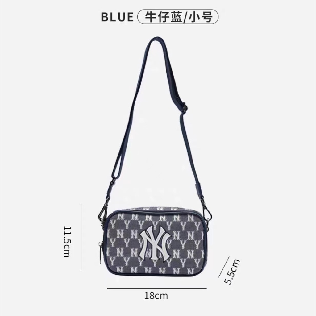 Túi Đeo Chéo Vai Vải Denim Họa Tiết Thêu NY Thời Trang Sành Điệu Cho Nam Và Nữ