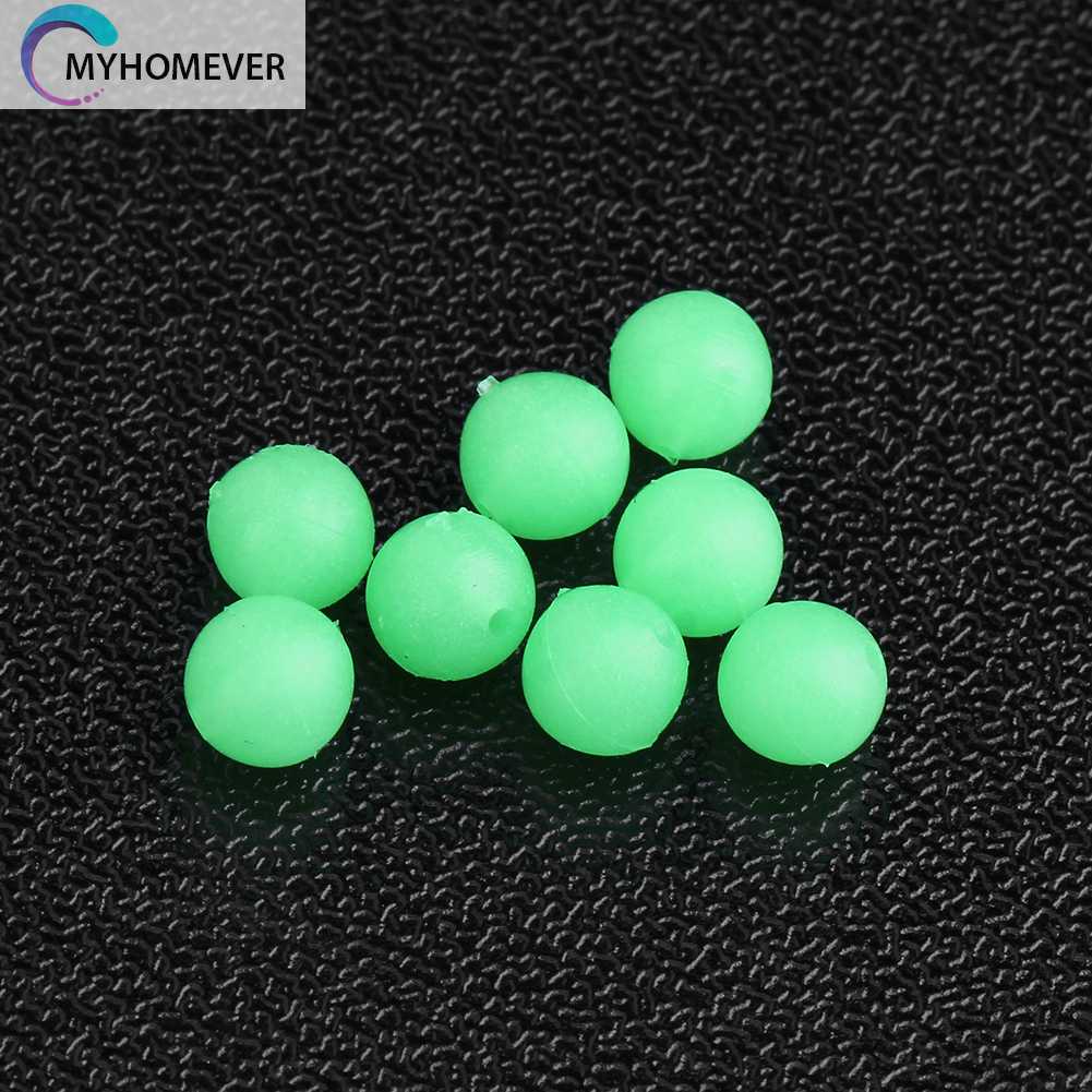 100 Hạt Phát Sáng Trong Bóng Tối 5mm Gắn Mồi Câu Cá