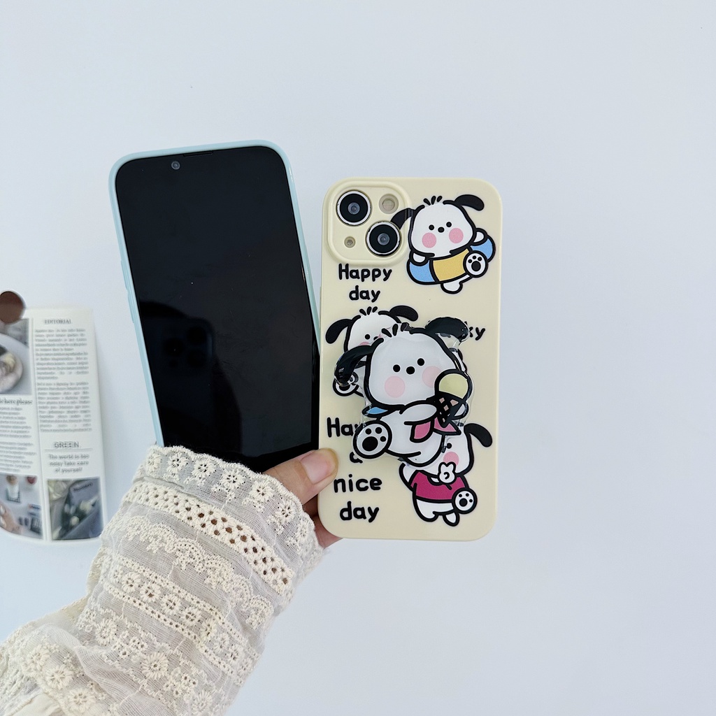 Ốp Điện Thoại TPU Dẻo Họa Tiết Hoạt Hình Chú Chó Tai To Dễ Thương Cho iPhone 13 12 11 Pro Max 14 Plus