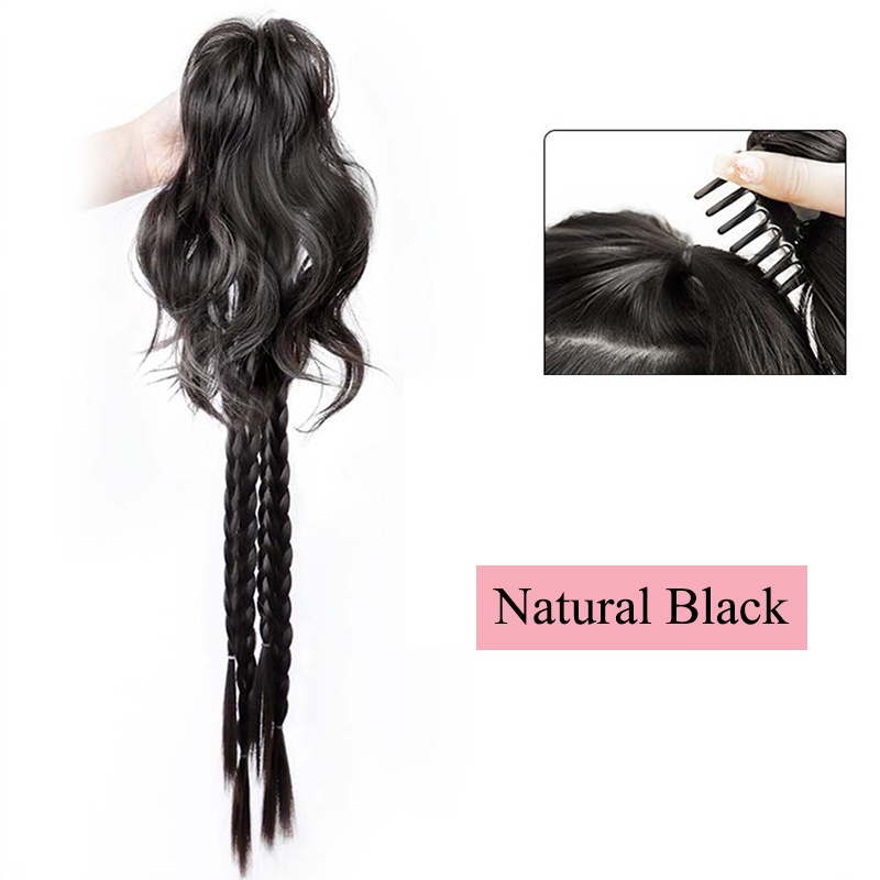 Tóc Giả Thắt Bím Xoăn Y2K Có Kẹp Dành Cho Nữ Tập Boxing