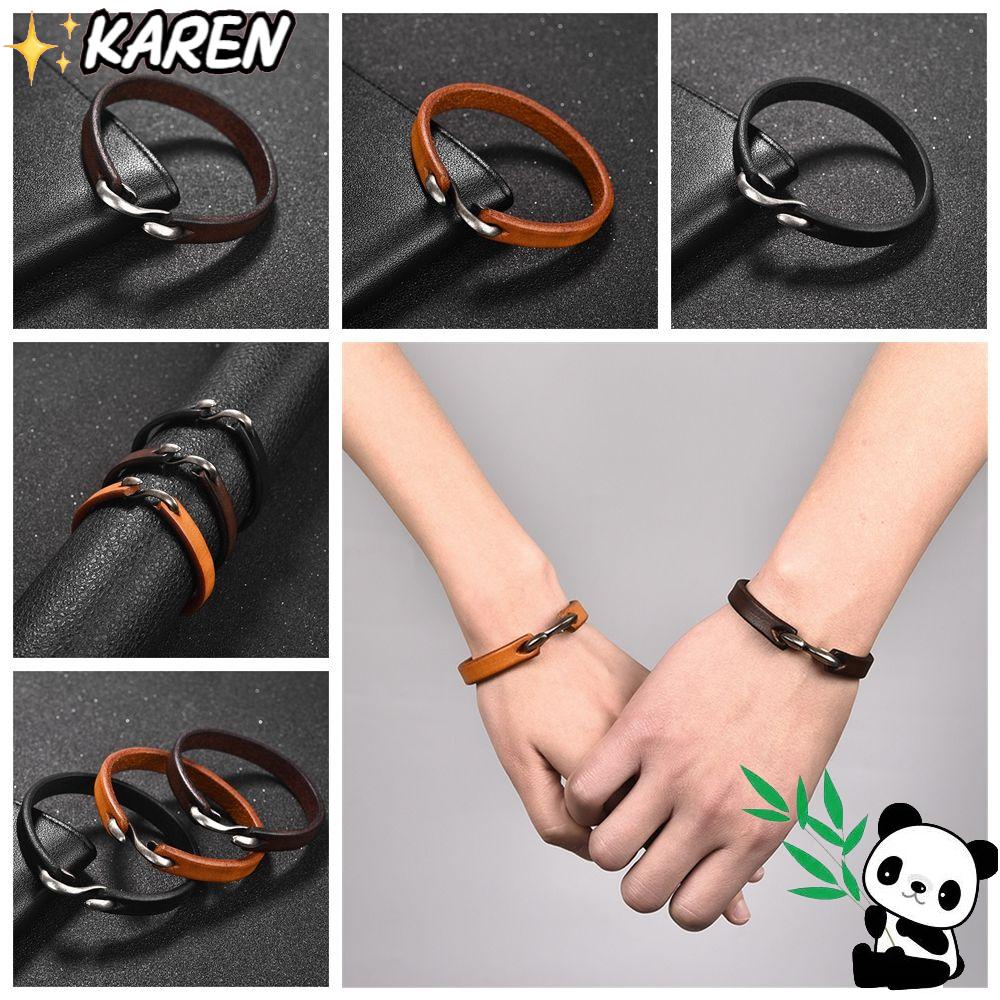 Vòng Tay Da Phong Cách Punk Rock Hip Hop Cá Tính